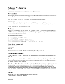 Notes on Prediction.io