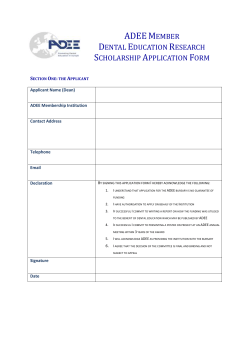 ADEE Member Dental Education Research Scholarship Application