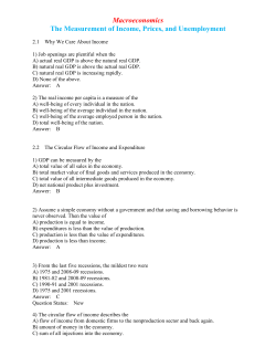 Macroeconomics The Measurement of Income, Prices, and
