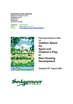 Outdoor Space for Sport and Children`s Play in New Housing
