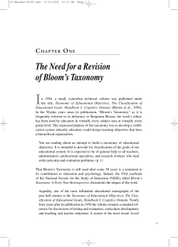 The Need for a Revision of Bloom`s Taxonomy