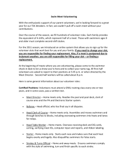 Swim Meet Volunteer Duties