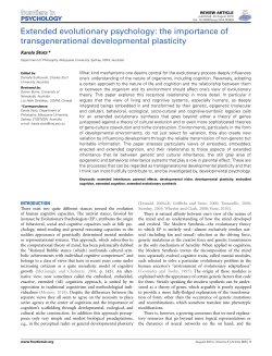 Extended evolutionary psychology: the importance of
