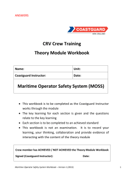 CRV Crew Training Theory Module Workbook Maritime Operator