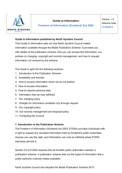 North Ayrshire Council Guide To Information