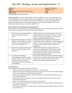 Natural Sciences Syllabus Sample