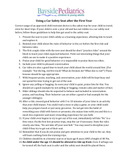Care Safety Seat After the First Year