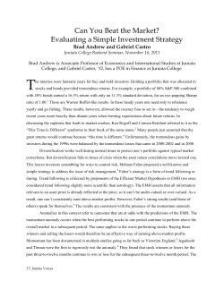 Can You Beat the Market? Evaluating a Simple Investment Strategy