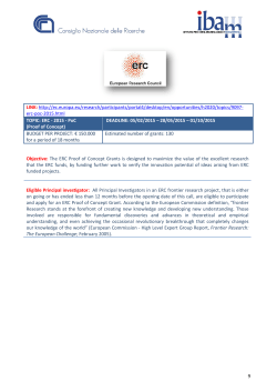 9 Objective: The ERC Proof of Concept Grants is - Ibam-Cnr