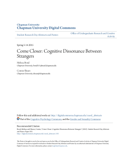 Come Closer: Cognitive Dissonance Between Strangers