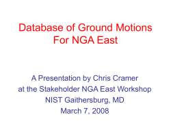 Database of Ground Motions For NGA East