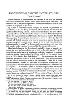 Broadcasting and the Antitrust Laws