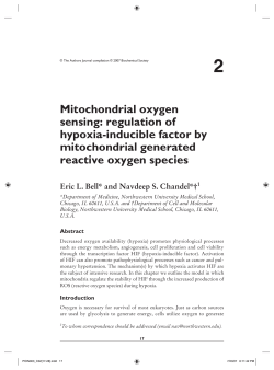 Mitochondrial oxygen sensing: regulation of hypoxia