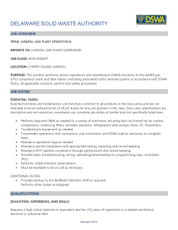 Landfill Gas Plant Operator IV - Delaware Solid Waste Authority