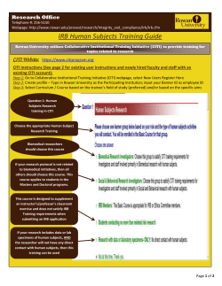 IRB Human Subjects Training Guide