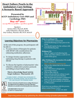 Heart Failure Pearls in the Ambulatory Care Setting