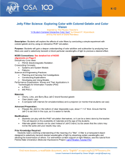 Jelly Filter Science: Exploring Color with Colored Gelatin and Color