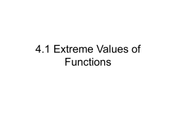 4.1 Extreme Values of Functions