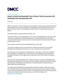 Dubai`s Al Ahli Club Basketball Team Clinches Third