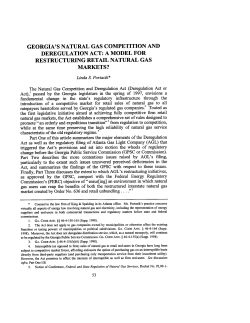 Georgia`s Natural Gas Competition and