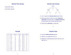 Decision Tree Learning Decision Tree Learning Example Decision