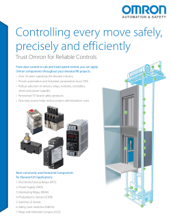 Omron Elevator Lift Application Sheet