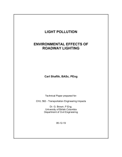 light pollution environmental effects of roadway lighting