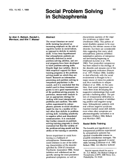 Social Problem Solving in Schizophrenia