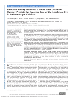 Binocular Rivalry Measured 2 Hours After Occlusion Therapy