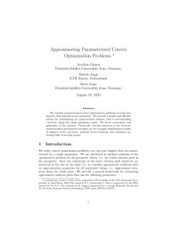 Approximating Parameterized Convex Optimization Problems