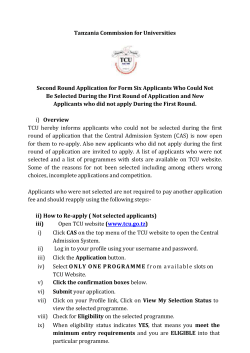 Tanzania Commission for Universities Second Round