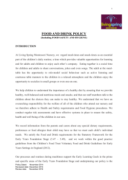 food and drink policy - Living Spring Montessori