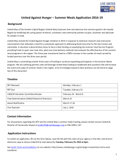 Summer Meals Application 2016-19