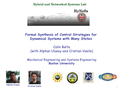 Formal Synthesis of Control Strategies for Dynamical Systems with