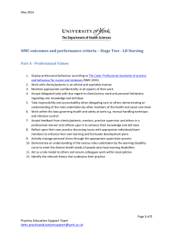 NMC outcomes and performance criteria &ndash; Stage Two