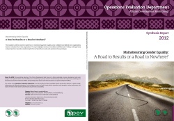 2012 A Road to Results or a Road to Nowhere?