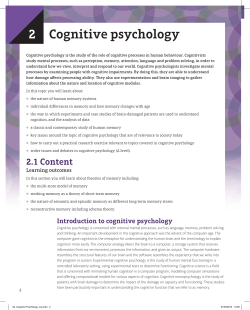 Cognitive psychology 2 - Pearson Schools and FE Colleges