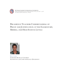pre-service teachers understanding of proof and justification at the