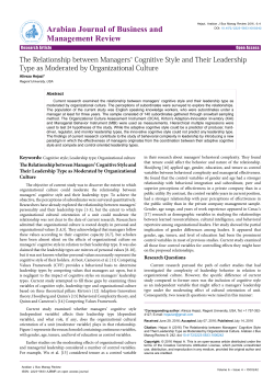 The Relationship between Managers` Cognitive Style and Their