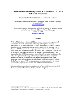 A Study on the Value and Impact of B2B E-commerce