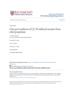 One-pot synthesis of (Z)-B-sulfonyl enoates from ethyl propiolate