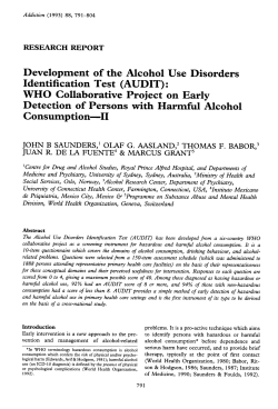 Development of the Alcohol Use Disorders