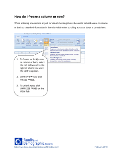 How do I freeze a column or row?