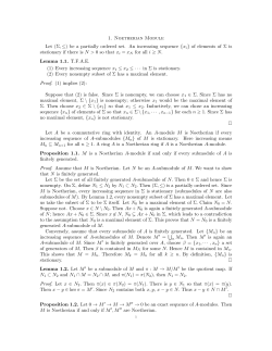 1. Noetherian Module Let (&Sigma;,&le;) be a partially ordered set. An
