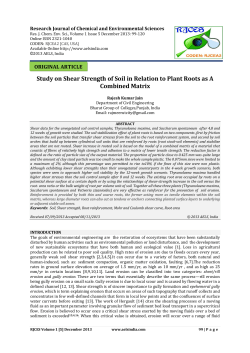 Study on Shear Strength of Soil in Relation to Plant Roots as A