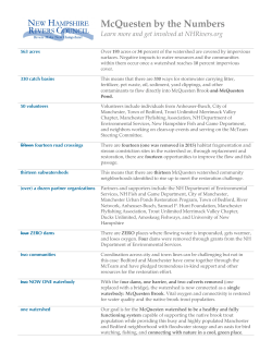 McQuesten by the Numbers - New Hampshire Rivers Council