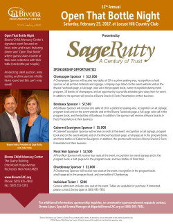 Open That Bottle Night - Bivona Child Advocacy Center