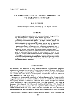 Growth Responses of Coastal Halophytes to Inorganic Nitrogen