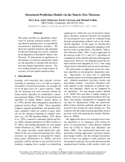 Structured Prediction Models via the Matrix