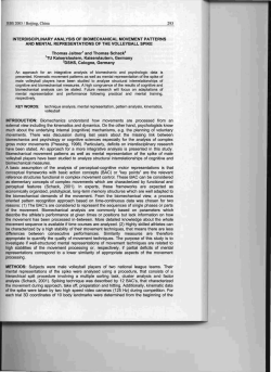 293 INT,ERDISCIPlINARY ANALYSIS OF BIOMECHANICAL